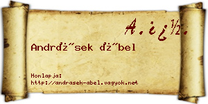 Andrásek Ábel névjegykártya