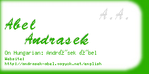 abel andrasek business card